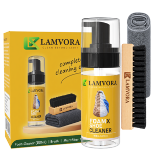 LAMVORA Complete Shoe Cleaning Kit – 150ml with Brush & Microfiber Towel